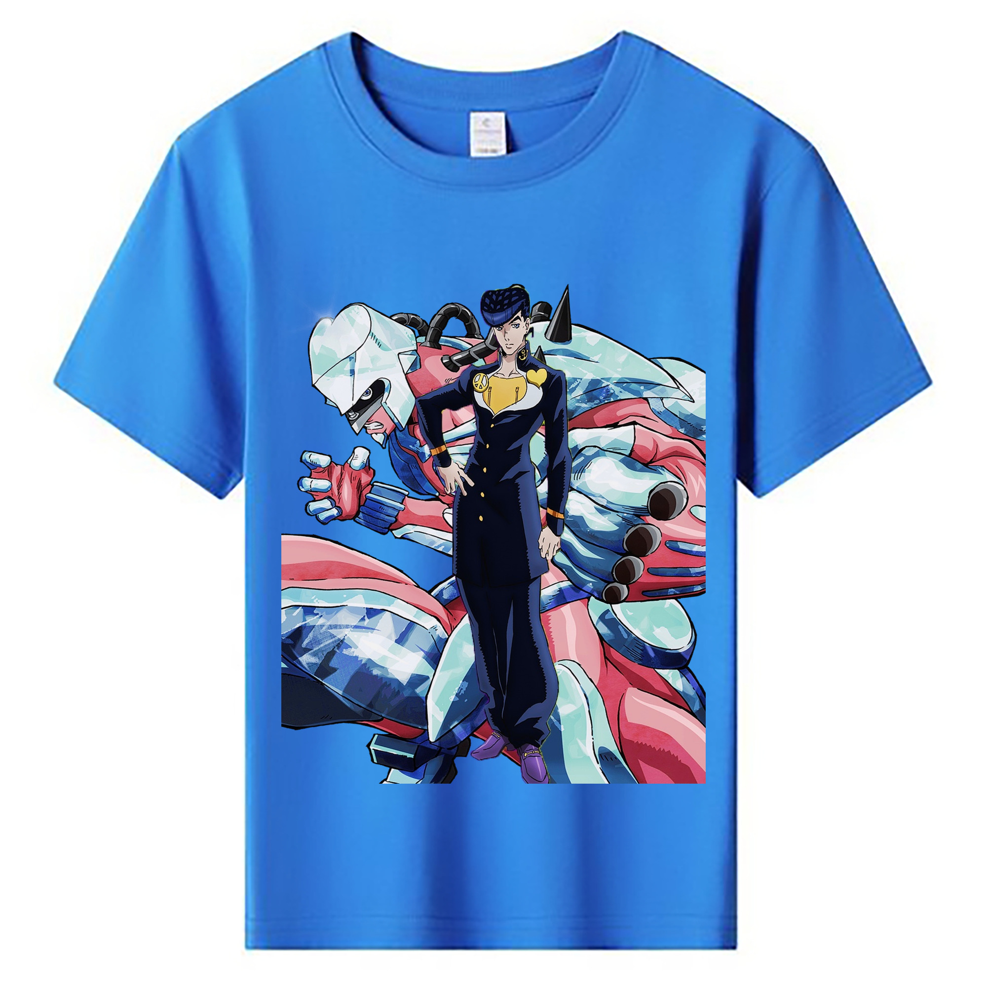 （画像用） ジョジョの奇妙な冒険 ひがしかた じょうすけ JoJo's Bizarre Adventure Higashikata Josuke 綿100％キッズTシャツ（フロントプリント）